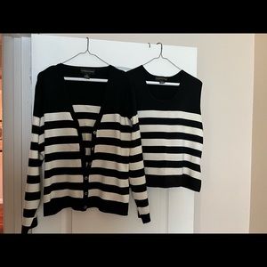Nordstrom Classiques Black and cream sweater set